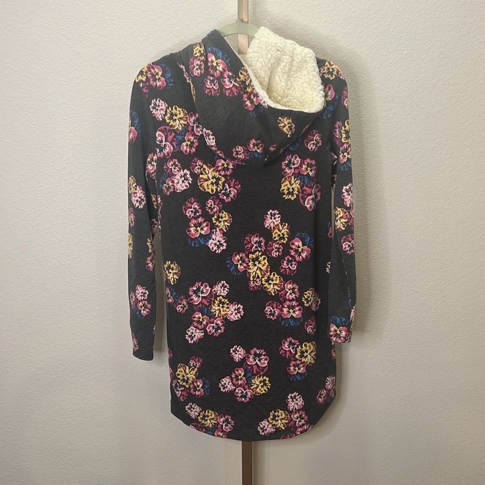 Joe Boxer fleece hooded sleep shirt floral medium - Picture 4 of 4